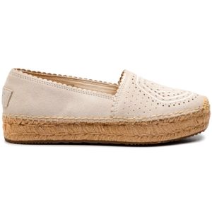 NEW UGG Heidi Perforated Slip On Jasmine White Suede Leather Espadrille Flats 9